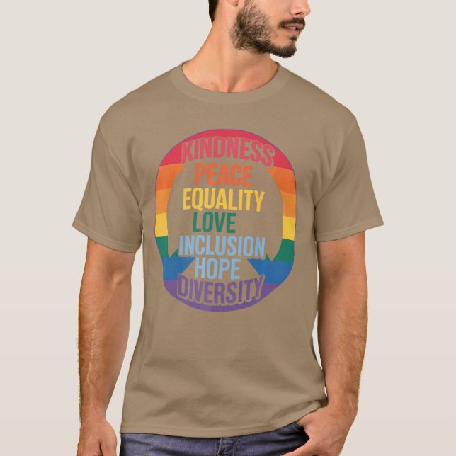 Camiseta Kindness Peace Equality Love Inclusion Hope Divers (Anverso)