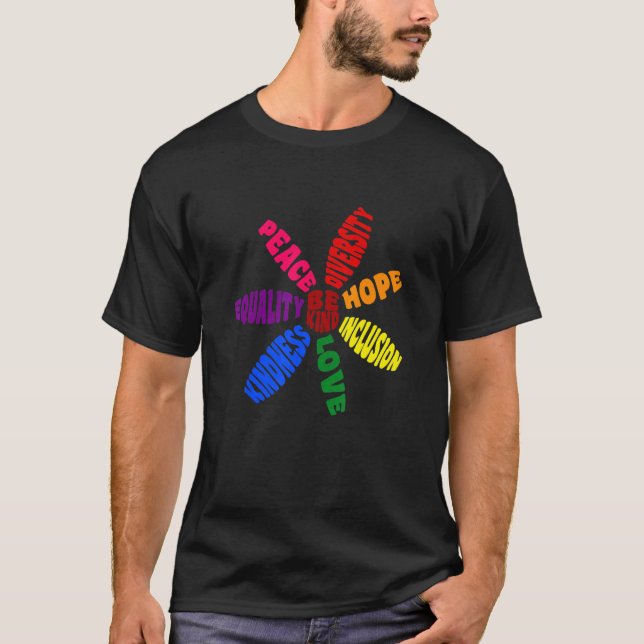 Camiseta Kindness Peace Equality Love Inclusion Hope Divers (Anverso)