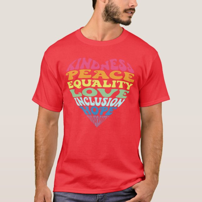 Camiseta Kindness Peace Equality Love Inclusion Hope Divers (Anverso)