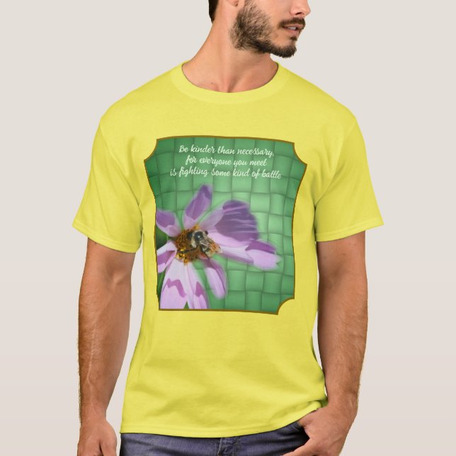 Camiseta Kindness Quote Bee On Flower Inspirational  (Anverso)