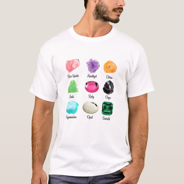 Camiseta Kinds Of Crystals Crystal Healing Spiritual Crysta (Anverso)