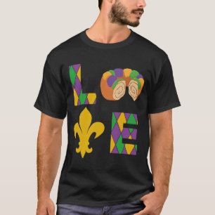 Camiseta King Cake Love Mardi Gras Parade Shenanigans Carni