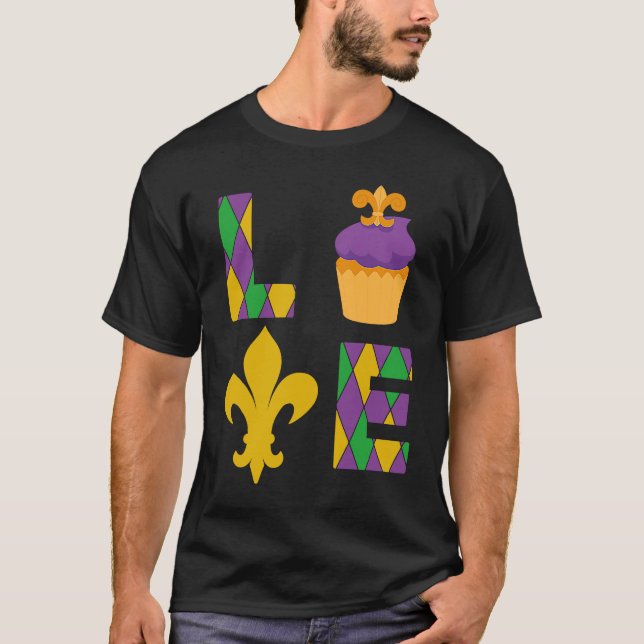 Camiseta King Cake Love Mardi Gras Parade Shenanigans Carni (Anverso)