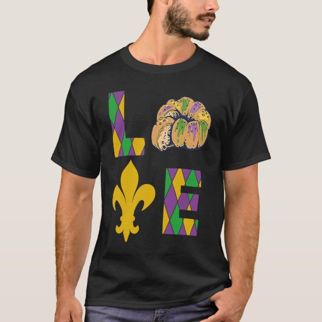 Camiseta King Cake Love Mardi Gras Parade Shenanigans Carni (Anverso)