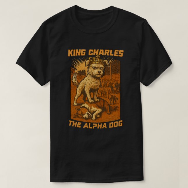 Camiseta King Charles El Perro Alfa newlu perro re (Diseño del anverso)