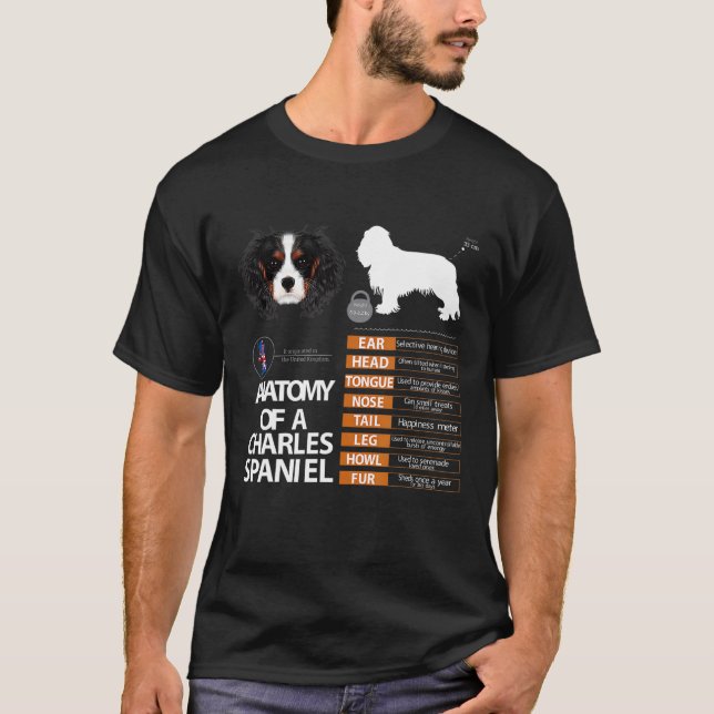 Camiseta King Charles Spaniel Perro Anatomía Mamá Abuela Ho (Anverso)