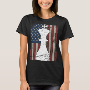 Camiseta King Chess Piece Bandera de Estados Unidos Mujeres