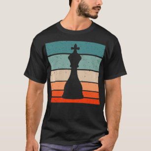 Camiseta King Chess Piece Retro Estilo Pullover de época