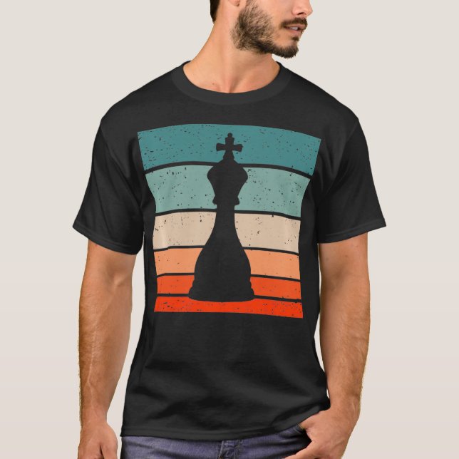 Camiseta King Chess Piece Retro Estilo Pullover de época (Anverso)