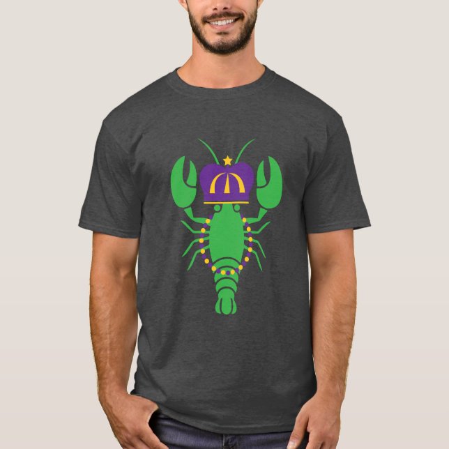 Camiseta King Crawfish Mardi Gras T-Shirt (Anverso)