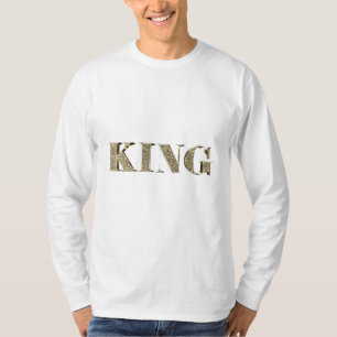 Camiseta King Elegant Golden Purpurina Typography Royal