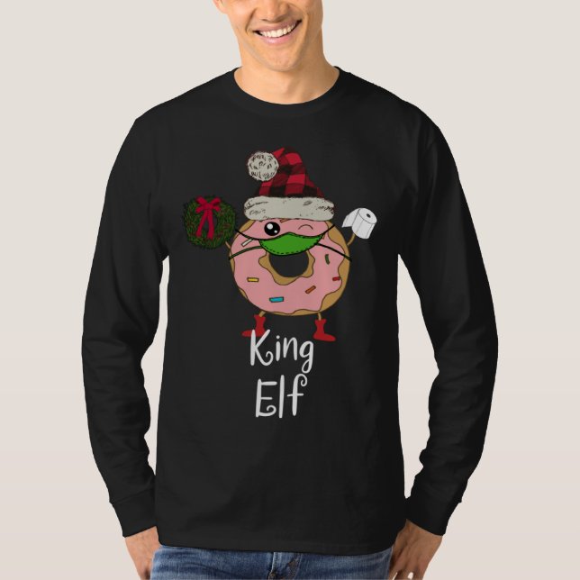 Camiseta King Elf Quarantine Christmas  Donut 2020 Meme Men (Anverso)