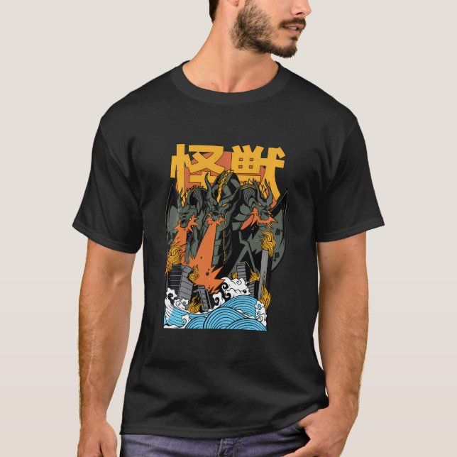 Camiseta King Ghidorah Sunset Japonés (Anverso)