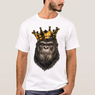 Camiseta King Gorilla Crown – Estilo Urbano Fuerte