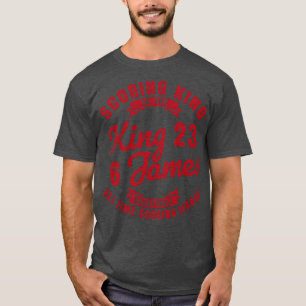 Camiseta King James The Scoring King Basketball Texto rojo