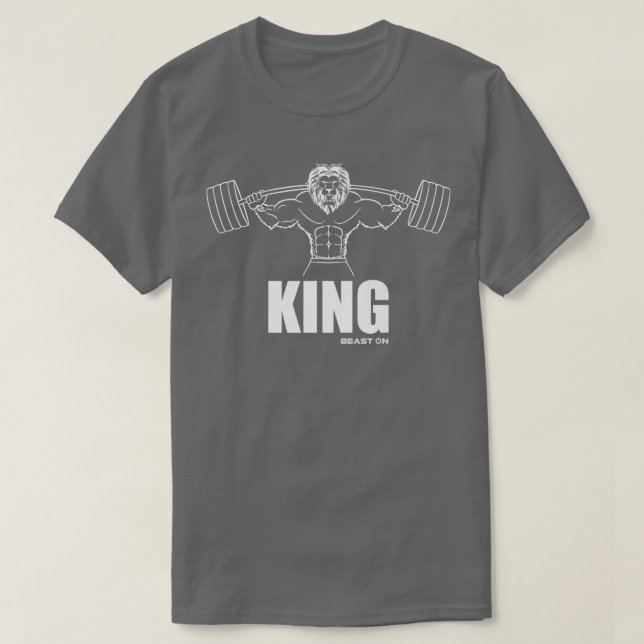 Camiseta King Lion Fitness Beast Sobre Gimnasio Motivación  (Diseño del anverso)