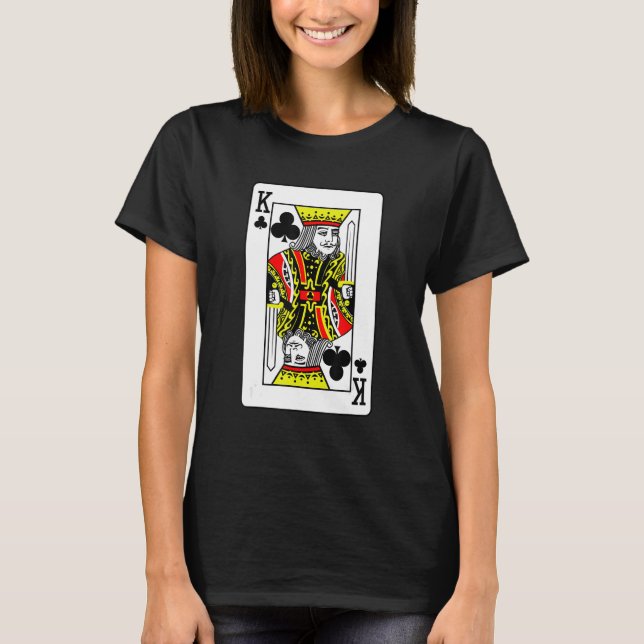 Camiseta King Of Clubs Poker Card Games Playing Cards Black (Anverso)