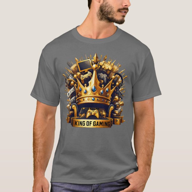 Camiseta King of Gaming Royal Throne Crown Design (Anverso)