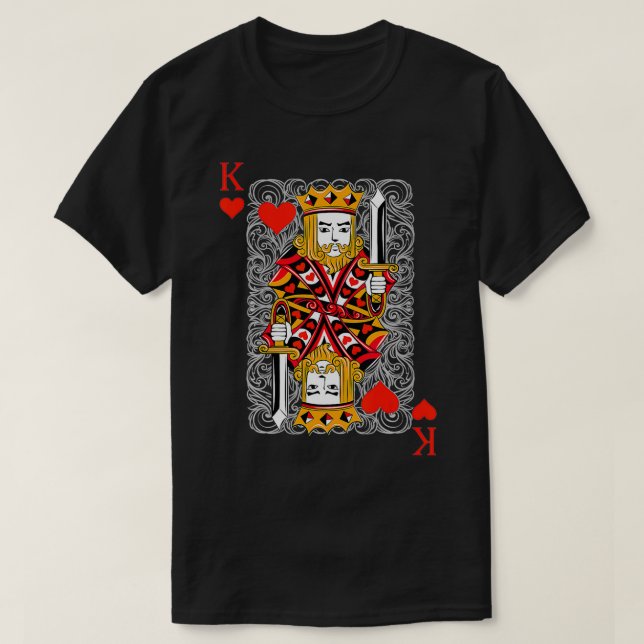 Camiseta King of Hearts Blackjack Cards Poker 21 K Couple M (Diseño del anverso)
