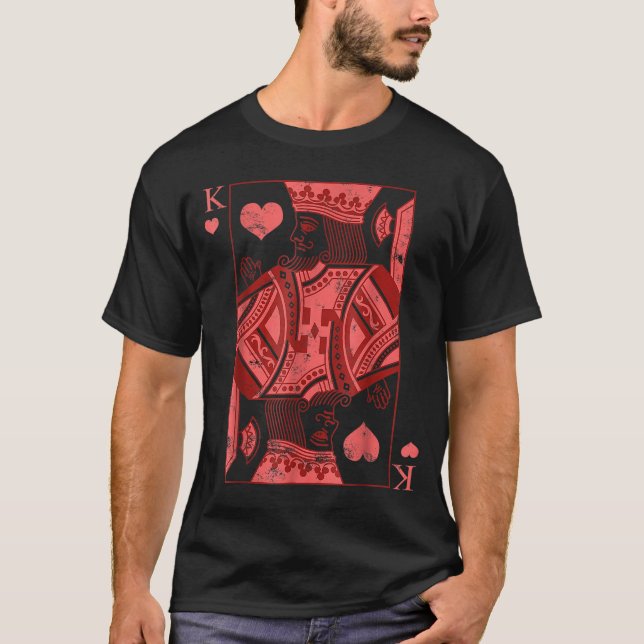 Camiseta King Of Hearts Valentines Day Cool V-day Couple Ma (Anverso)