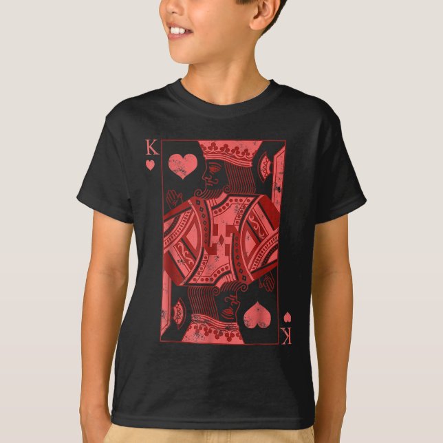 Camiseta King Of Hearts Valentines Day Cool V-day Couple Ma (Anverso)
