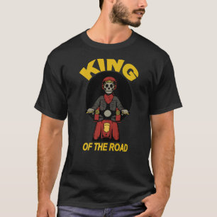 Camiseta King Of The Road Skeleton Retro Italiano Mofa Driv