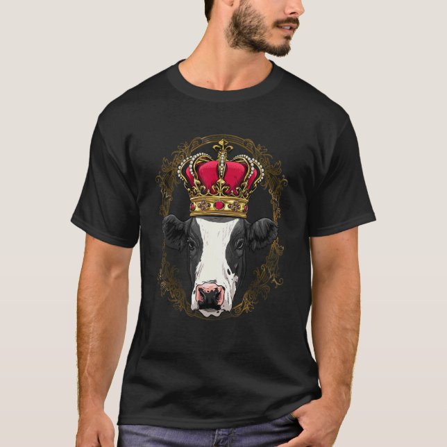 Camiseta King Queen Cow Cattle Heifer Princess Cow  Farmer (Anverso)