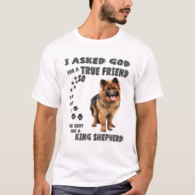 Camiseta King Shepherd Cote Mom Dad Print, German Shepherd (Anverso)