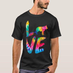 Camiseta King Shepherd Tie Dye Love Dog Mom Dad