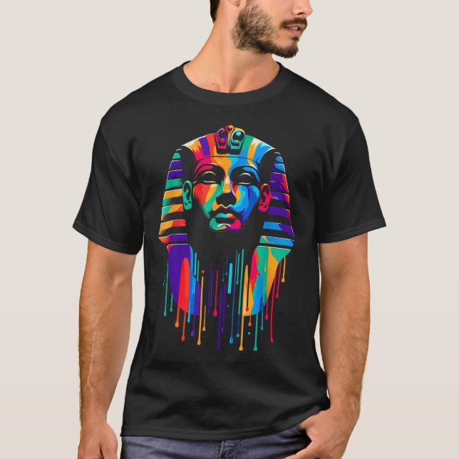Camiseta King Tut. Tutankhamun Minimalist Vibrant Style Chr (Anverso)