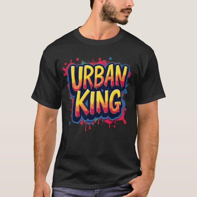 Camiseta King Urbana - Calle de graffiti masculino (Anverso)