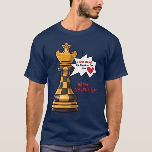 Camiseta King Valentines Personalizado My Kingdom Girlfrien (Anverso)