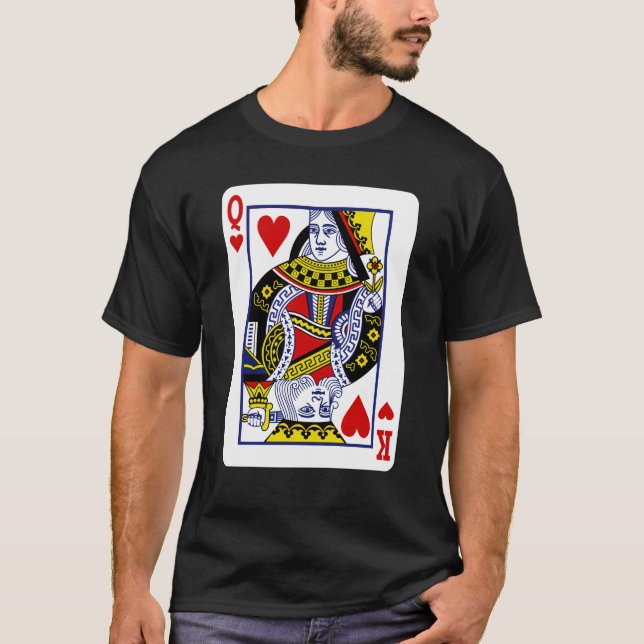 Camiseta King y Queen mixtos - Dos cartas de juego con espí (Anverso)