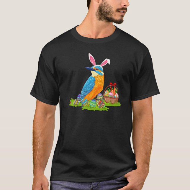 Camiseta Kingfisher Bird Easter Egg Hunting Bunny Kingfishe (Anverso)