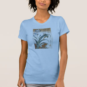 Camiseta Kingfisher con Irises, Hokusai, 1834