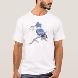 Camiseta Kingfisher cortado - con peces - Colección de aves