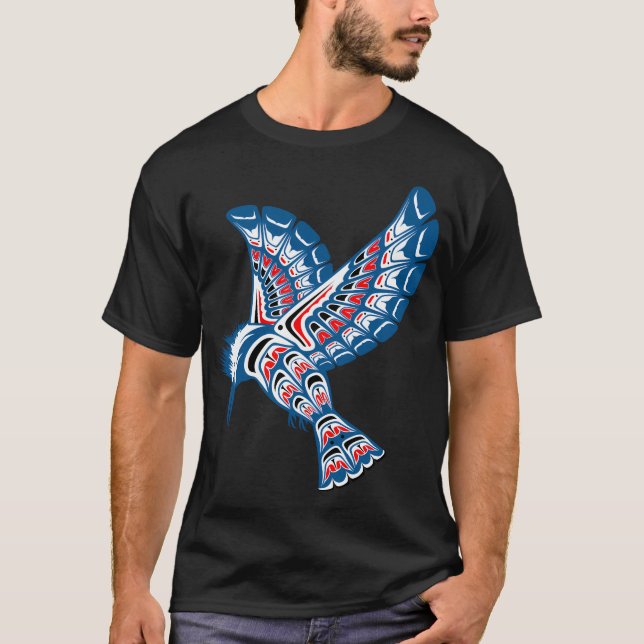 Camiseta Kingfisher estilo americano nativo Pacífico noroes (Anverso)