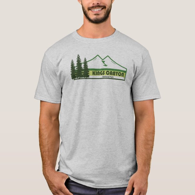 Camiseta Kings Canyon National Park Green Stripes (Anverso)