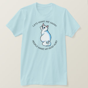 Camiseta KiniArt Amante de Gatos Blancos