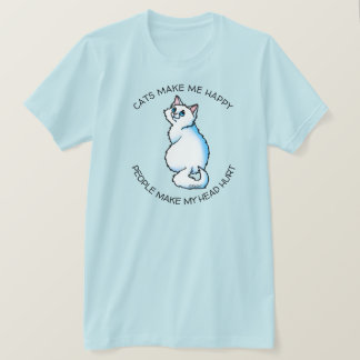 Camiseta KiniArt Amante de Gatos Blancos