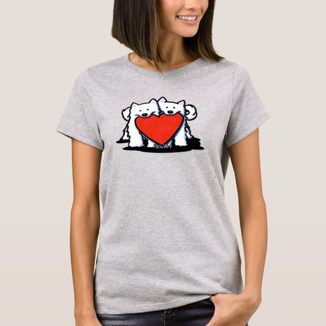 Camiseta KiniArt American Eskimo Duo (Anverso)