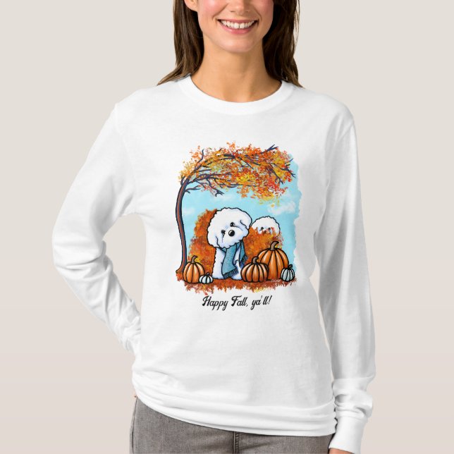 Camiseta KiniArt Autumn Bichon Frise (Anverso)