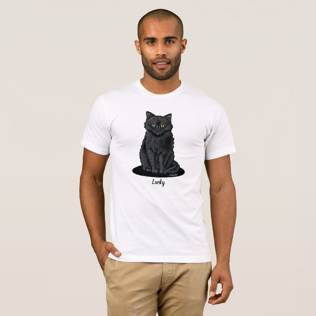 Camiseta KiniArt Black Cat Lover (Anverso completo)