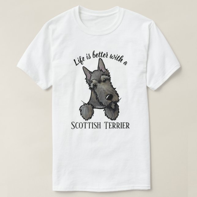 Camiseta KiniArt Brindle Scottie (Diseño del anverso)