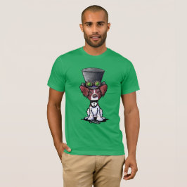 Camiseta KiniArt Brittany Dog Steampunk Tophat