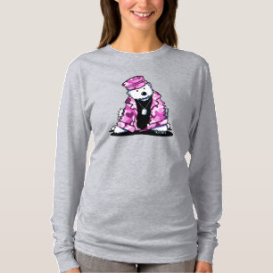 Camiseta KiniArt Camo rosa Westie T-Shirt