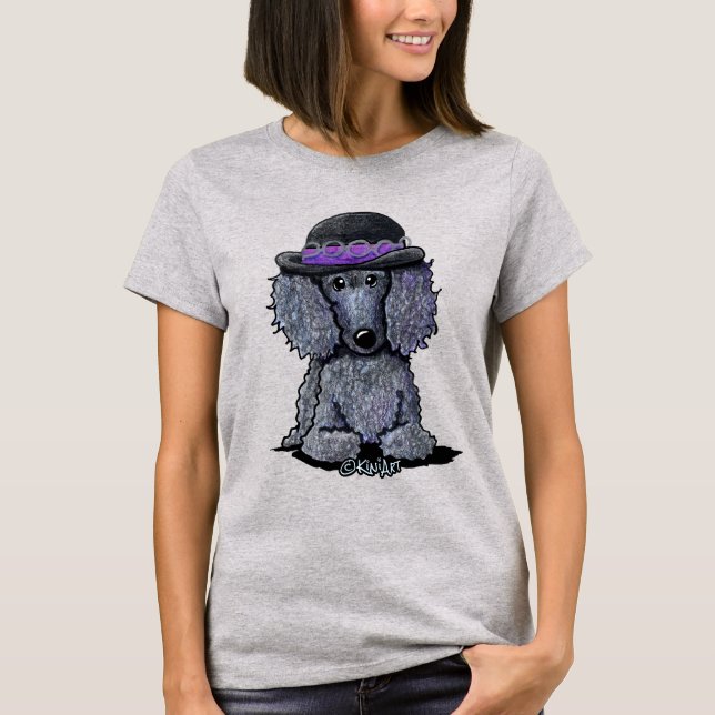 Camiseta KiniArt con el caniche negro de fondo (Anverso)