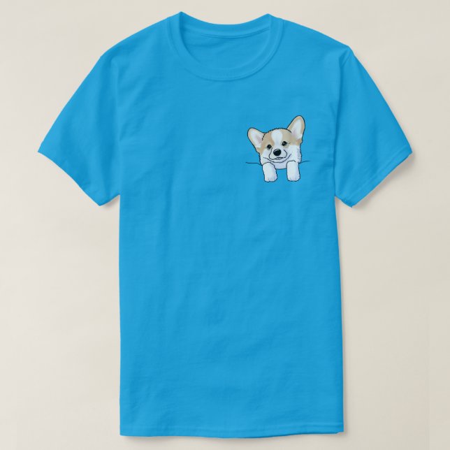 Camiseta KiniArt Corgi Cachorro de Bolsillo (Diseño del anverso)
