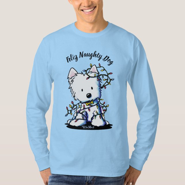 Camiseta KiniArt Delighted Westie (Anverso)