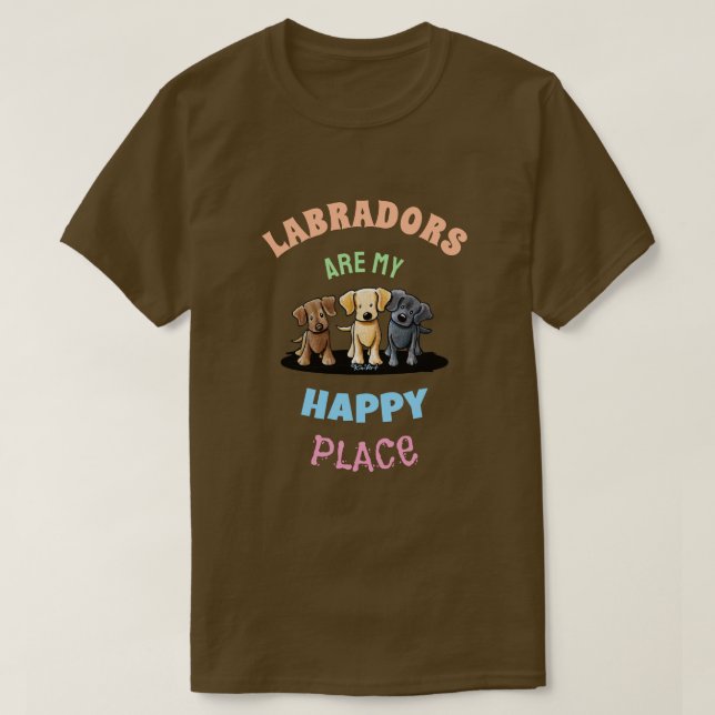 Camiseta KiniArt FELIZ de Labrador (Diseño del anverso)